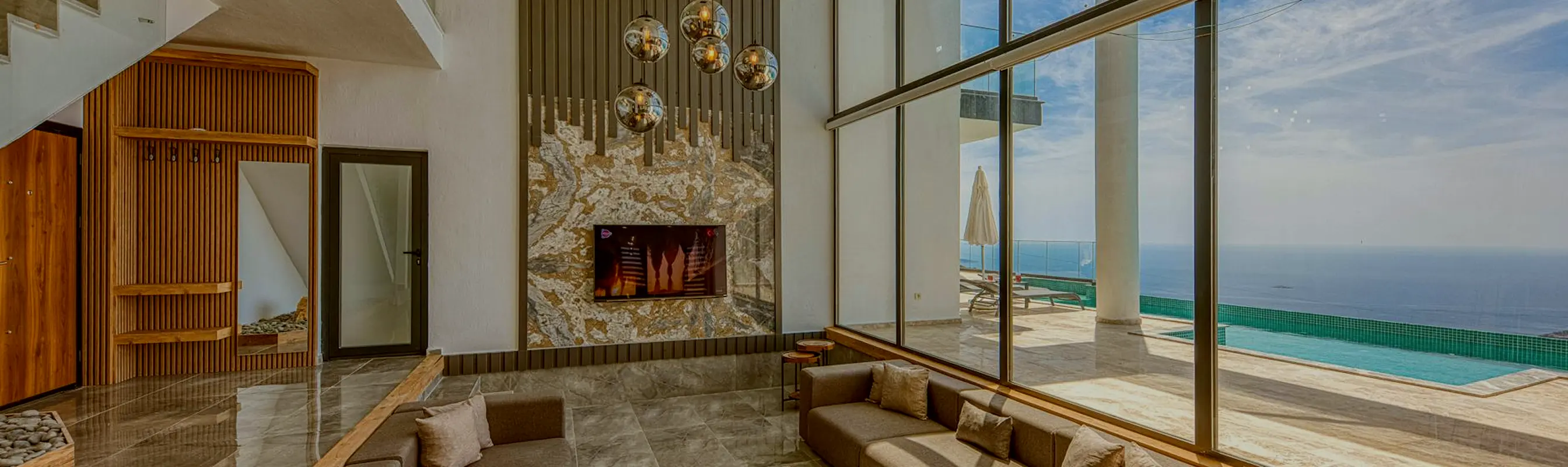 Villa de luxe avec piscine - Image décorative de fond